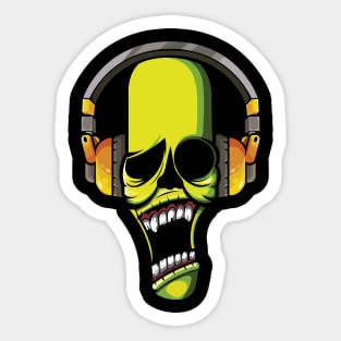 Skull with Headphone Sticker